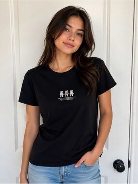 NWOT Black Women Tees with Bear Icons